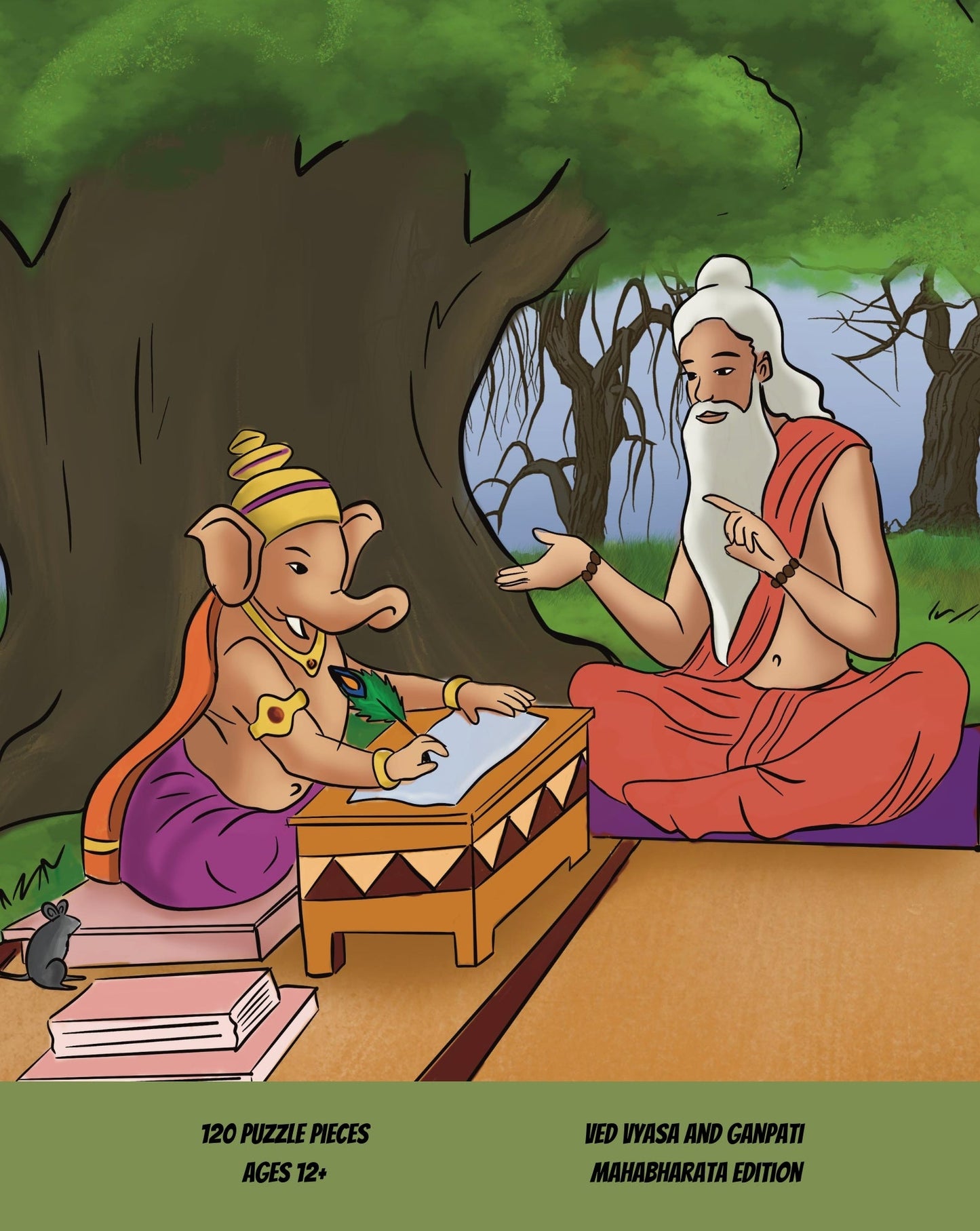 Ved Vyas and Ganpati - Mahabharata Edition Puzzle - The Patel Comics