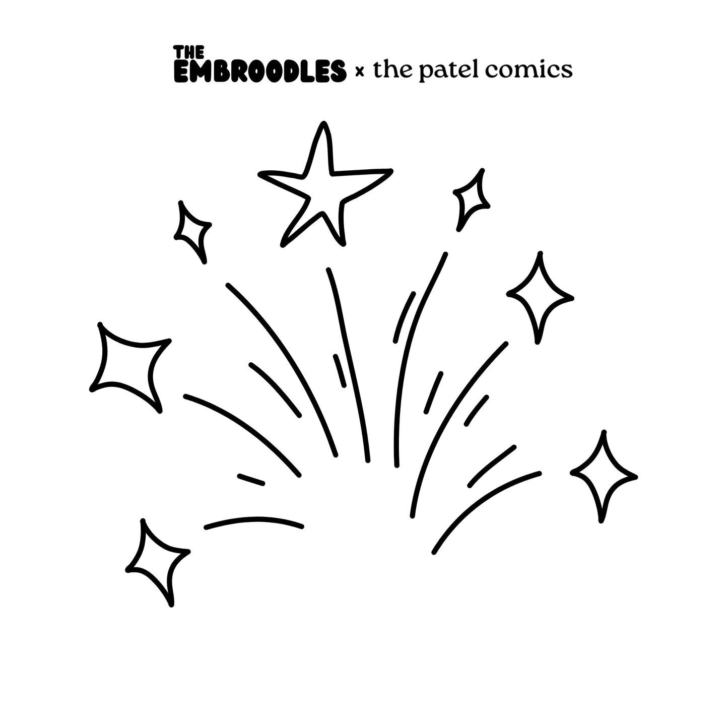 Fireworks Celebration: A Cross - Stitch Kit - The Patel Comics